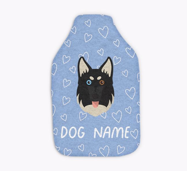 Heart Pattern: Personalised {breedFullName} Hot Water Bottle